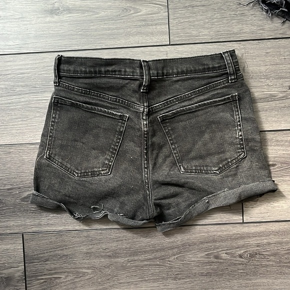Gap jean shorts, size 2/26, black, slightly distressed - Picture 2 of 4